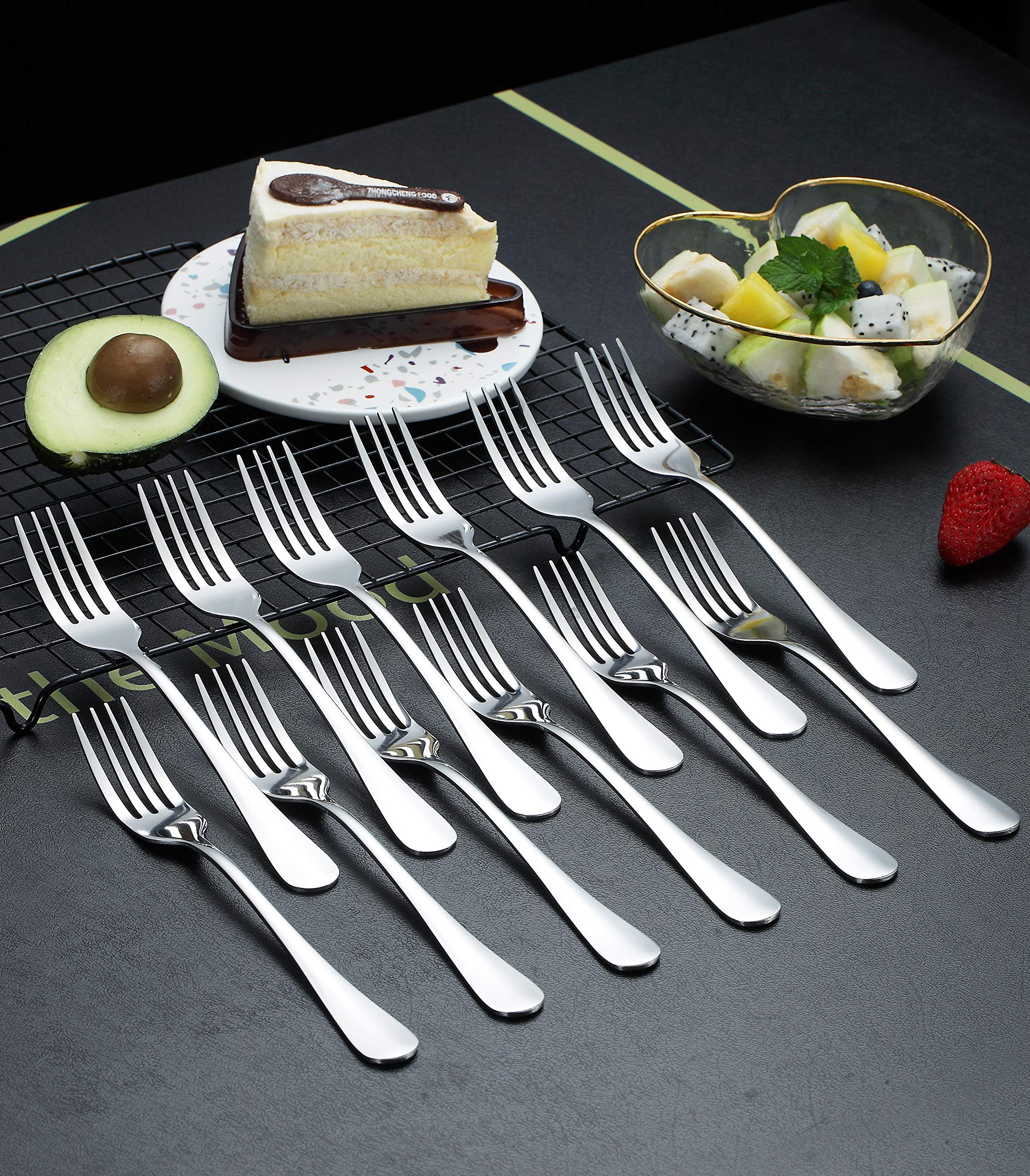 Kyraton Dinner Fork 12 Pieces, Stainless Steel 8.17 Inch Forks Silverware, Table Forks Set Of 12